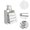 Dover 4 Drawer Rectangle Dresser White White Particle Board