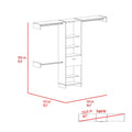 Calveston 1 Drawer 4 Shelf Closet System Dark Walnut Brown Particle Board