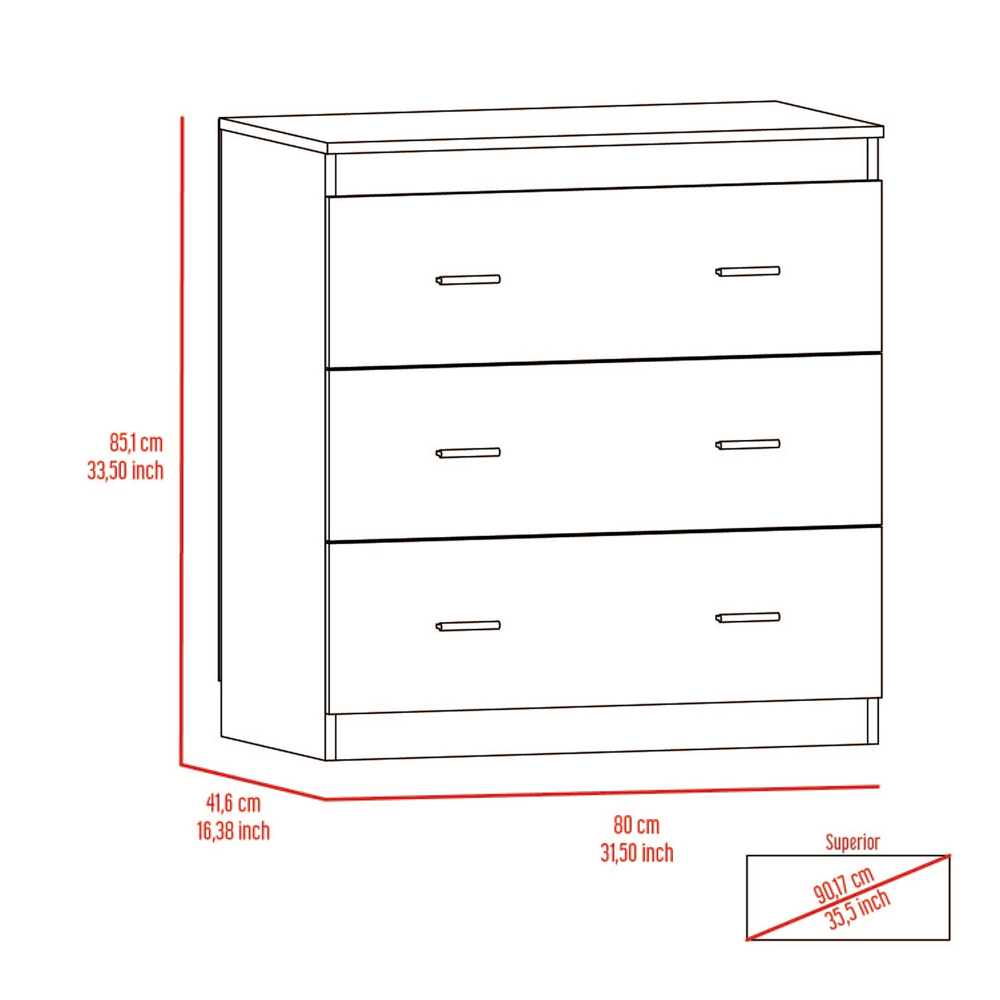 Calvetta 3 Drawer Dresser Light Grey Light Gray Particle Board