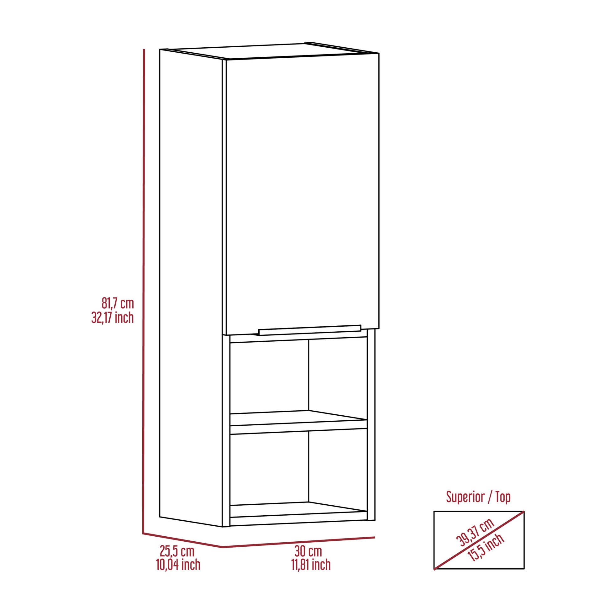 Smokey Oak Rectangle 2 Shelf Medicine Cabinet Gray Particle Board