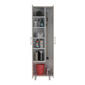 Halifax 2 Door Rectangle Closet Pantry Light Gray And White Beige Particle Board