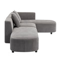 Luxury Modern Style Living Room Upholstery Sofa Gray Chenille