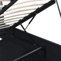 Queen Size Upholstered Faux Leather Platform Bed With A Hydraulic Storage System, Black Black Technical Leather