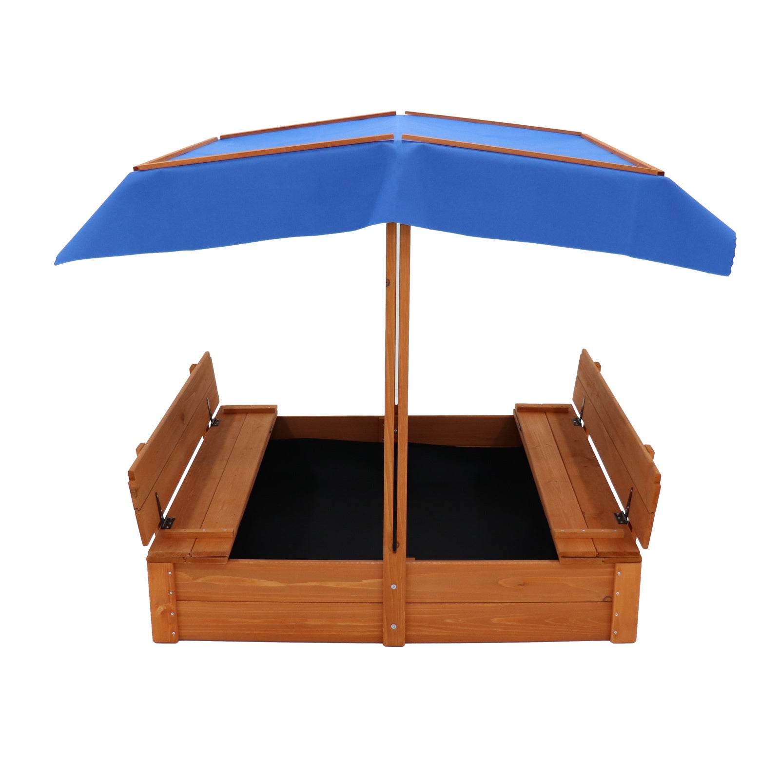 Wood Sandbox With Cover, Sand Box With 2 Bench Seats For Aged 3 8 Years Old, Sand Boxes For Backyard Garden, Sand Pit For Beach Patio Outdoor Natural Wood Brown Solid Wood