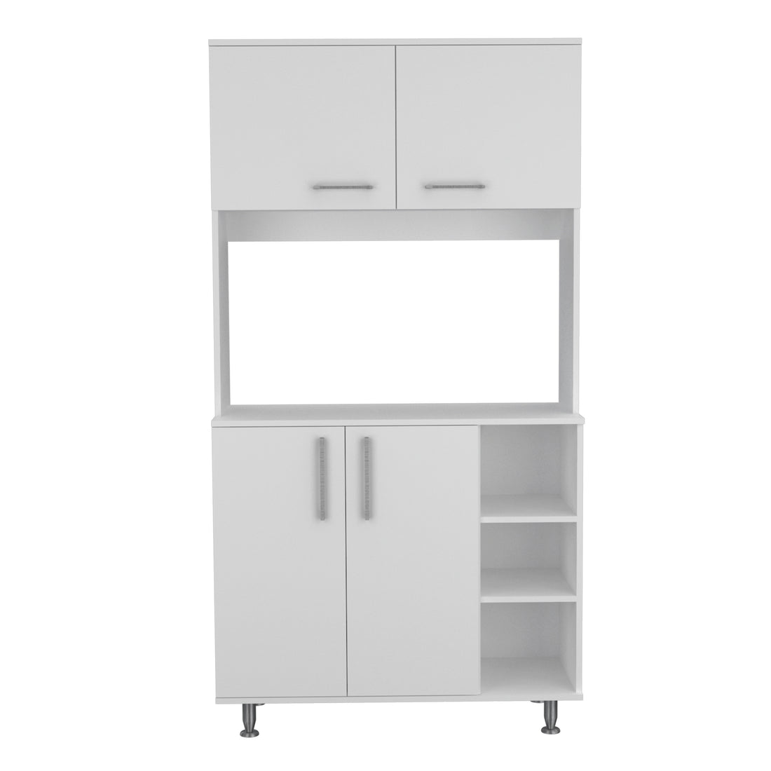 Bayshore 3 Shelf Pantry Cabinet White White Particle Board