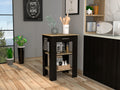 Rockaway 1 Drawer 2 Shelf Kitchen Island Black Wengue And Light Oak Black Particle Board