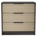 Cannon 3 Drawer Rectangle Dresser Black Wengue And Light Oak Black Particle Board