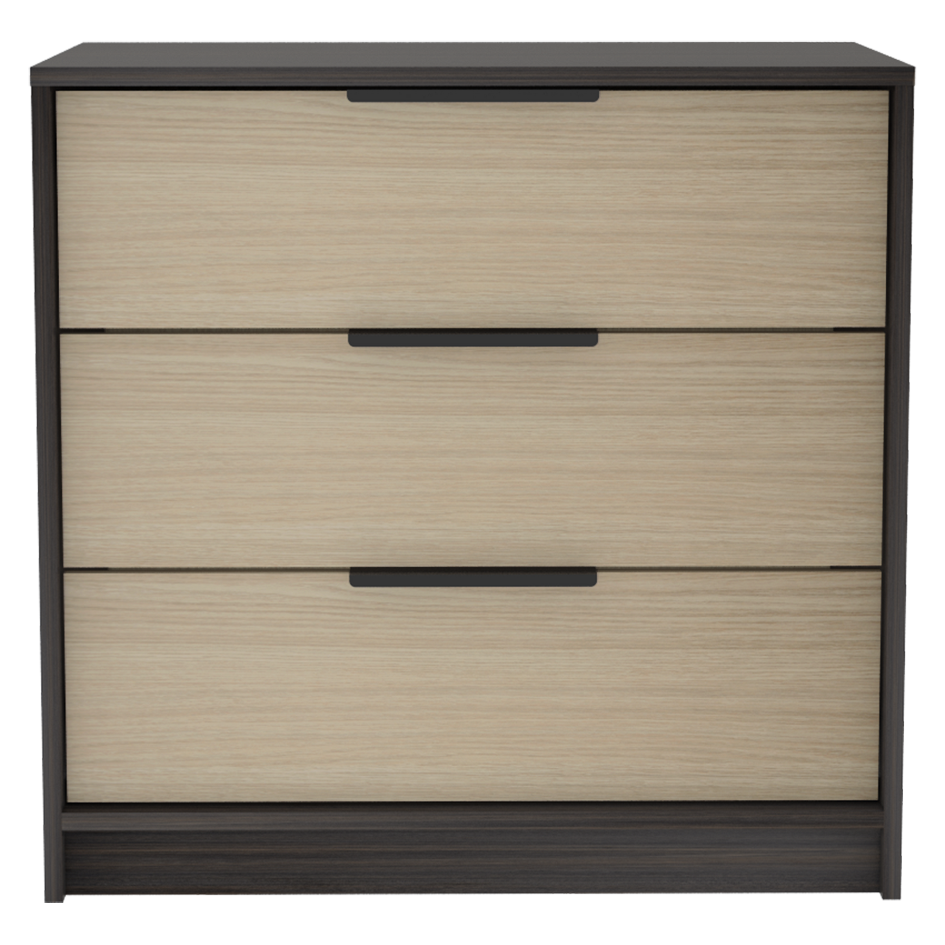 Cannon 3 Drawer Rectangle Dresser Black Wengue And Light Oak Black Particle Board
