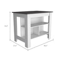 Rockaway 3 Shelf Kitchen Island White And Onix White Particle Board