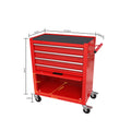 4 Drawers Tool Cabinet With Tool Sets Red Red Steel