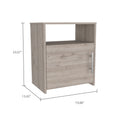 Florian 1 Shelf Nightstand Light Grey Light Gray Particle Board