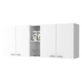 Menlo 59 Inch Four Swing Doors Wall Cabinet White White Particle Board