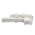 Luxury Modern Style Living Room Upholstery Sofa Beige Chenille