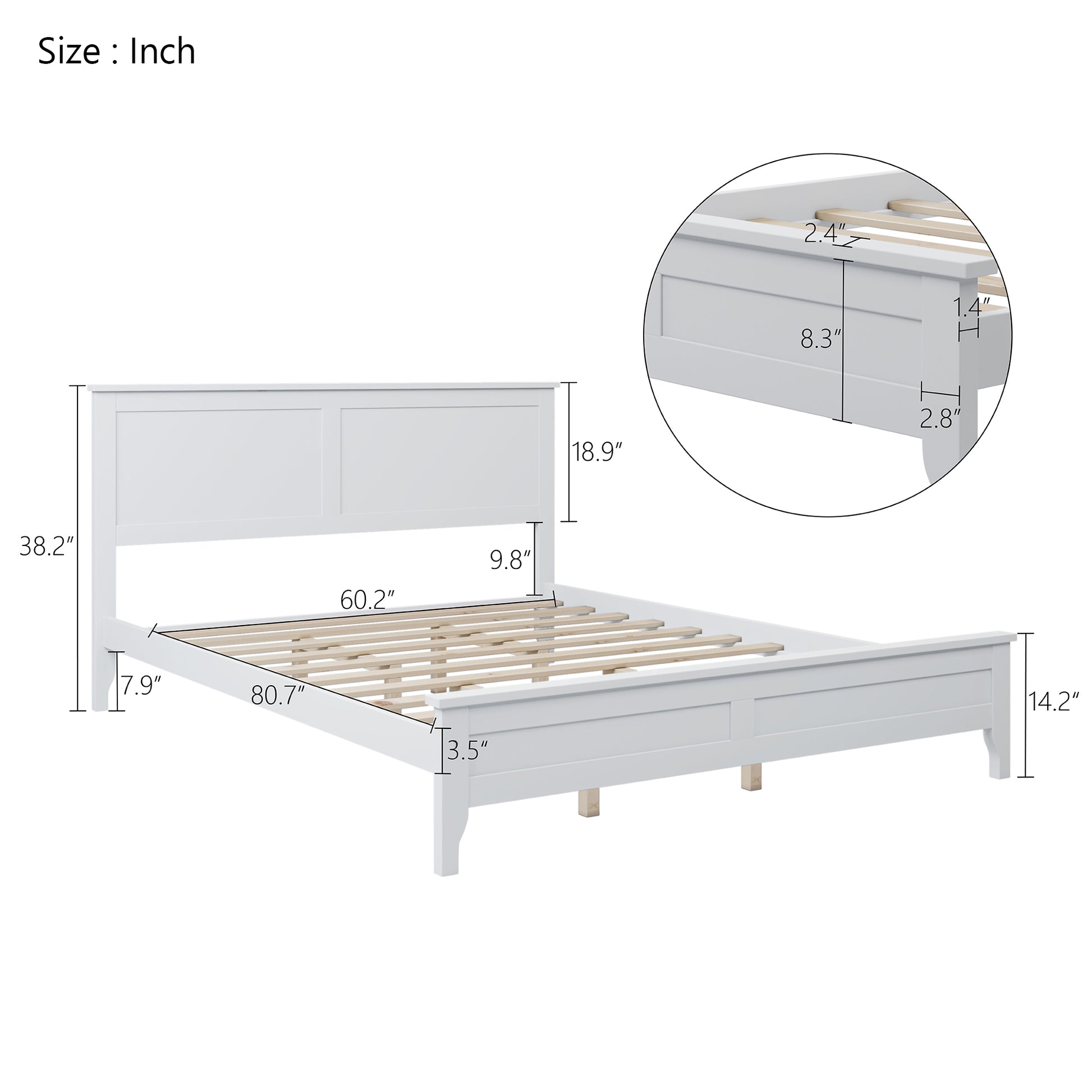 White Solid Wood 3 Pieces Queen Bedroom Sets Old Sku:Bs315101Aak Queen White 3 Piece Set Solid Wood