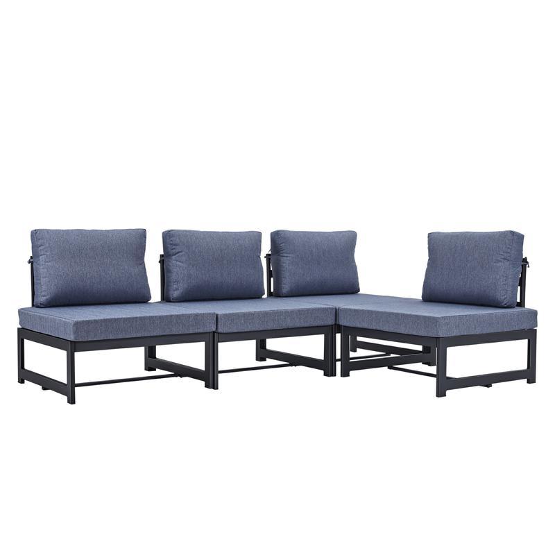 Sigle Sofa Blue Foam Aluminium