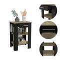 Rockaway 1 Drawer 2 Shelf Kitchen Island Black Wengue And Light Oak Black Particle Board