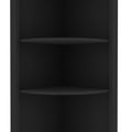 Morgana 8 Bottle 5 Shelf Corner Bar Cabinet Black Wengue Black Particle Board