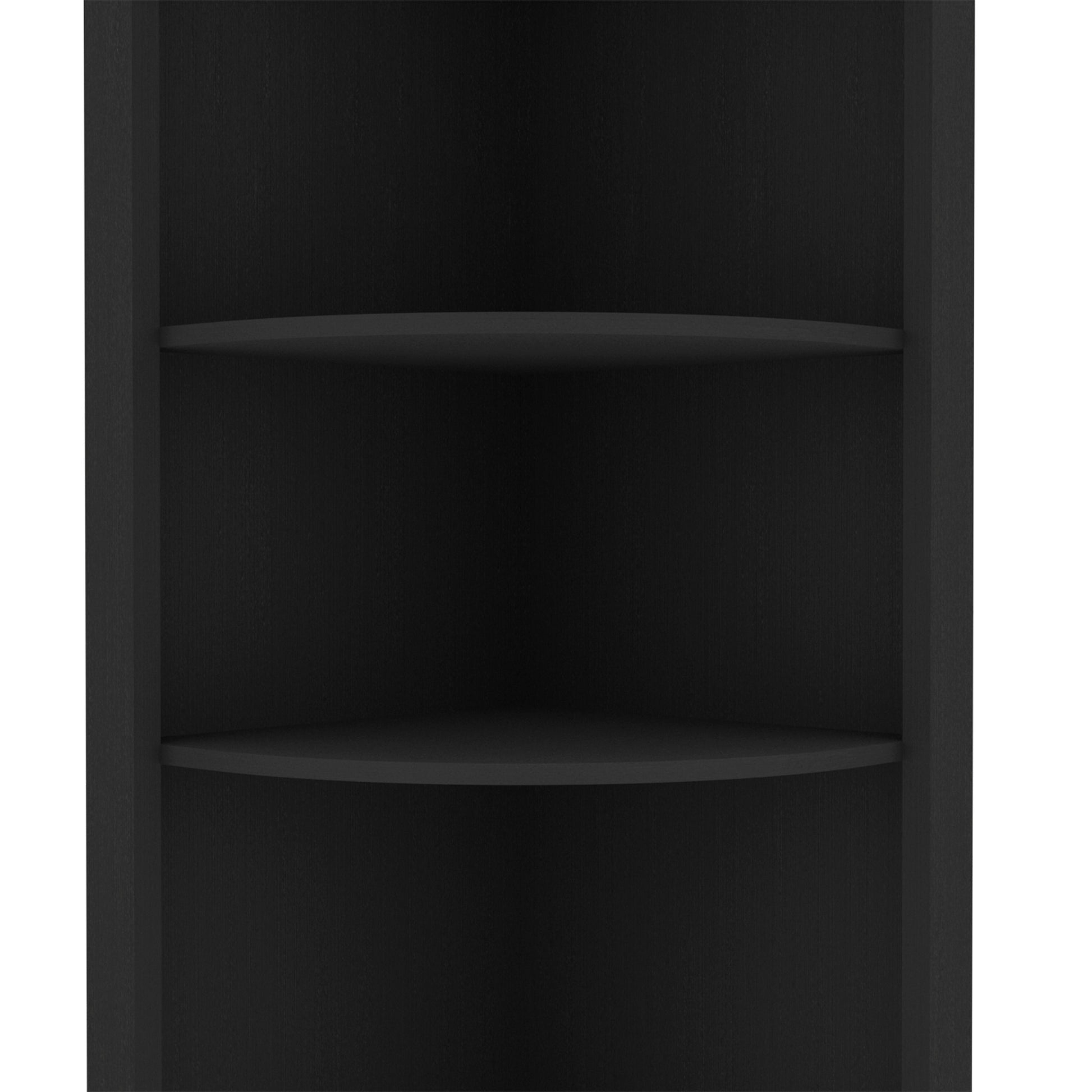 Morgana 8 Bottle 5 Shelf Corner Bar Cabinet Black Wengue Black Particle Board