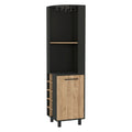 Hamden 10 Bottle 1 Shelf Bar Cabinet Black Wengue And Pine Black Particle Board