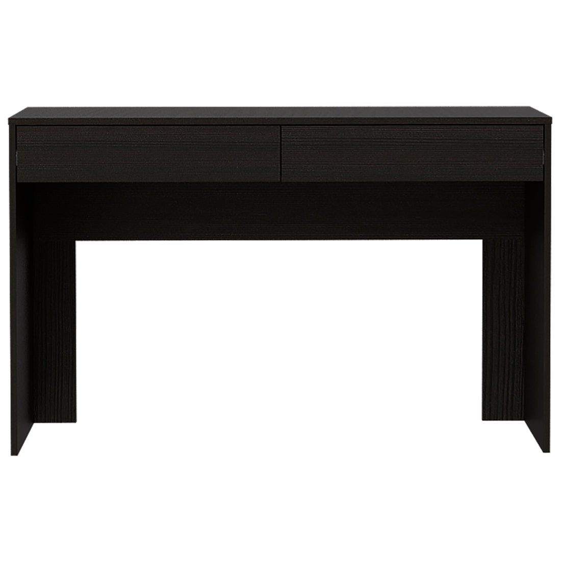 Black Wengue 2 Drawer Computer Desk Black Particle Board