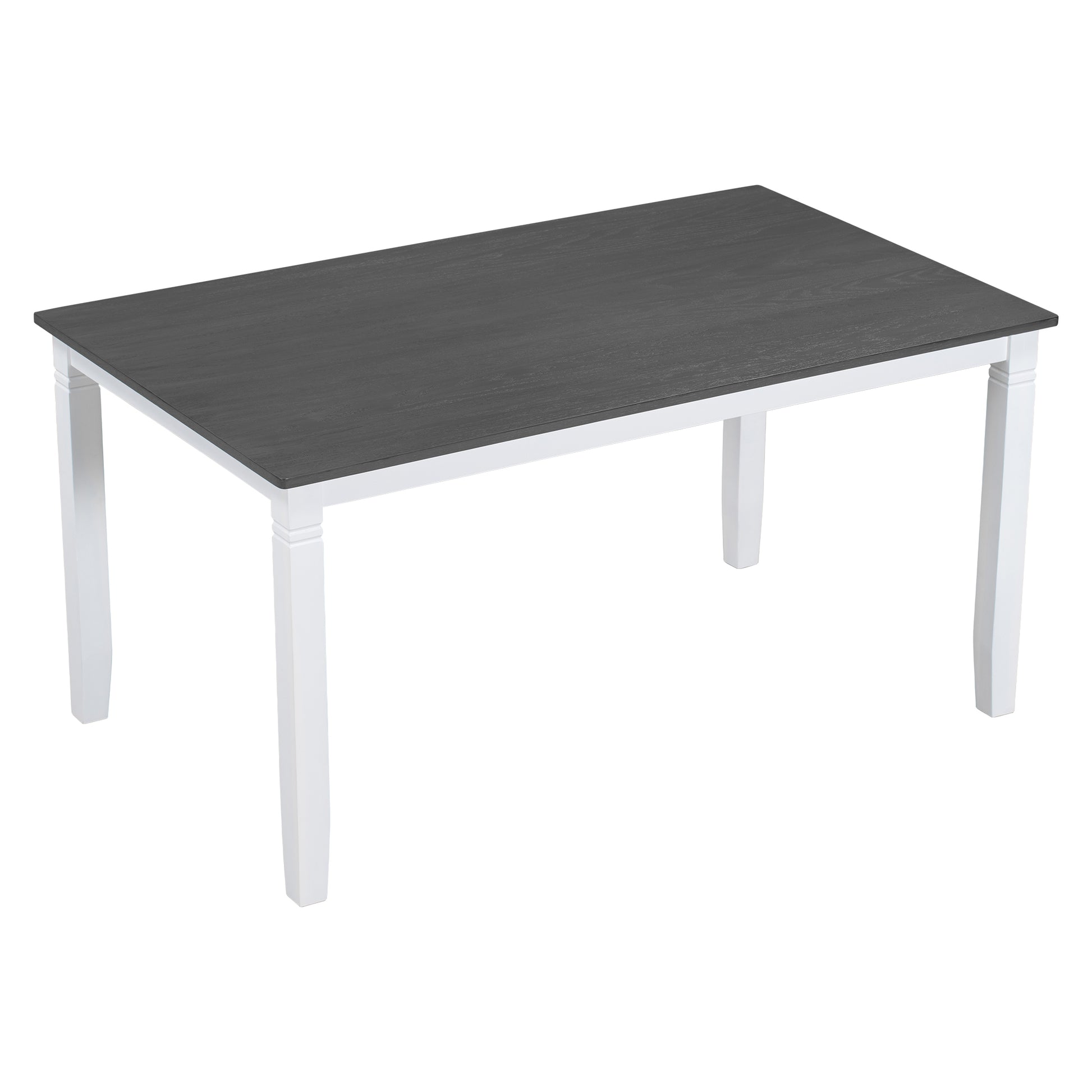 6 Piece Wood Dining Table Set Kitchen Table Set With Upholstered Bench And 4 Dining Chairs, Farmhouse Style,Gray White White Wood Dining Room Bench Seating Rubberwood Rectangular Dining Table With Chair And Bench Upholstered Chair Wood White Solid Back