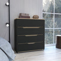Lynbrook 4 Drawer Dresser Black Wengue And Light Oak Black Particle Board