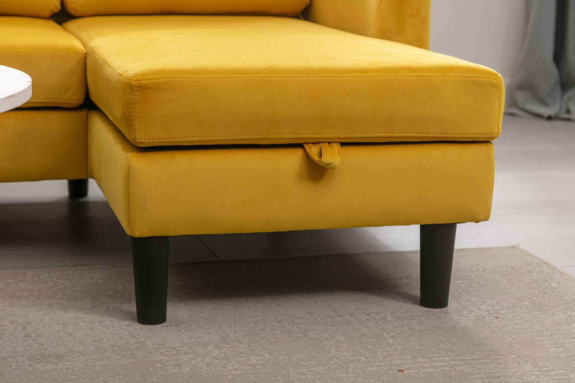 United We Win Sectional Sofa Reversible Sectional Sleeper Sectional Sofa With Storage Chaise Mustard Polyester