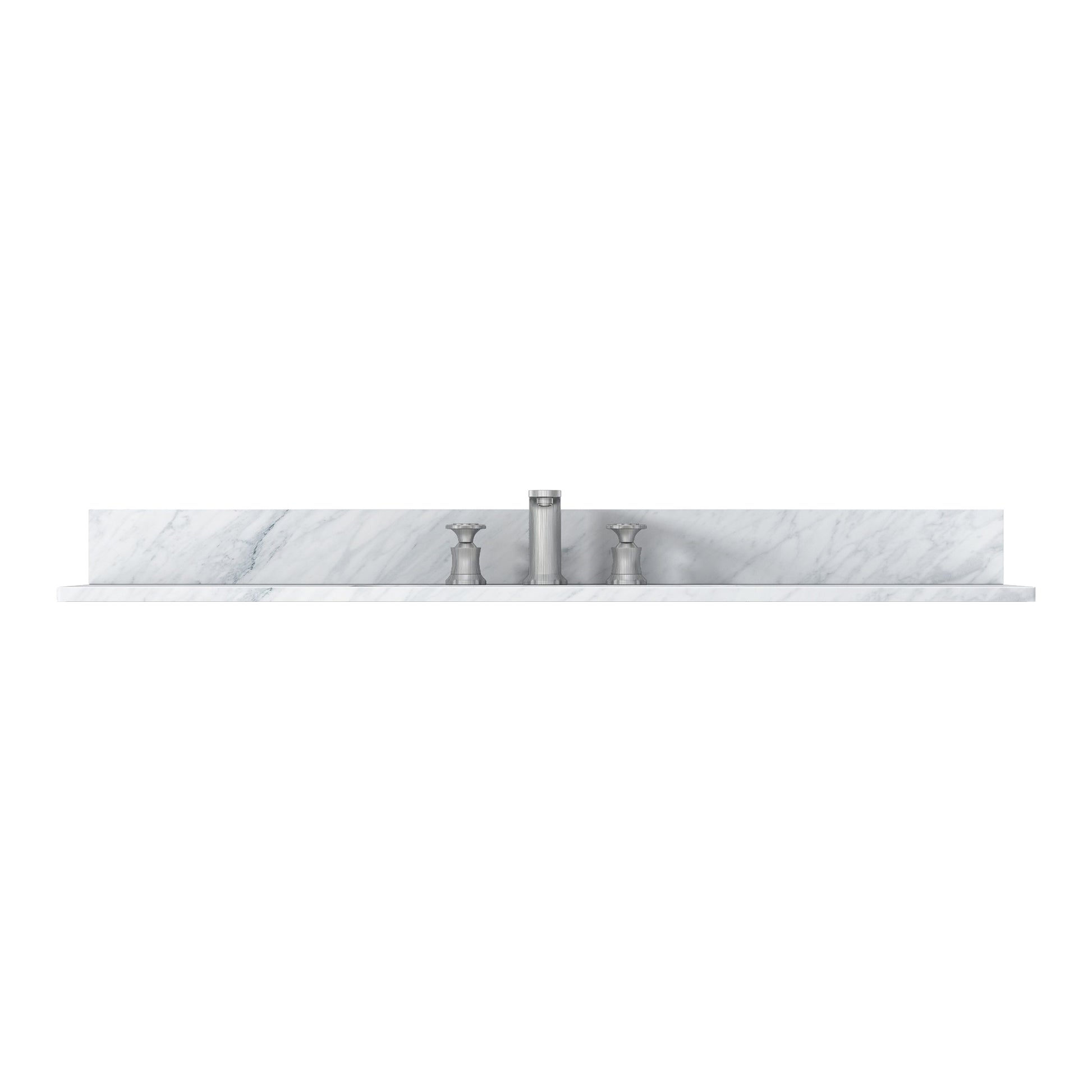 Bathroom Vanity Top49 "X 22" Natural Stonecarrara White Natural Marble, Cupc Ceramic Sink And Three Hole Faucet Hole With Backsplash White Stone