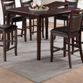 Dining Room Furniture Dark Brown Counter Height Dining Table W Butterfly Leaf 6X High Chairs Wooden Top 7Pc Set Table Contemporary Dark Brown Dining Room Contemporary,Modern Rubber Wood