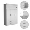 Kingswood 2 Drawer Rectangle Armoire White White Particle Board