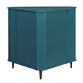 Corner Cabinet, Corner Night Stand, Free Standing Storage Shelf Organizer Teal Blue Primary Living Space Adjustable Shelves Mdf Glass