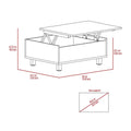 Tilton Rectangle Lift Top Coffee Table White Oak White White Primary Living Space Rectangular Particle Board