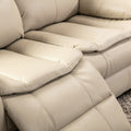 L Shapeleather Manual Reclining Sectional Sofa Set, Cream Cream Faux Leather