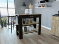 Rockaway 1 Drawer 2 Shelf Kitchen Island Black Wengue And Light Oak Black Particle Board