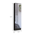 Black Wengue Rectangle Tall Shoe Cabinet With Mirror Black Particle Board