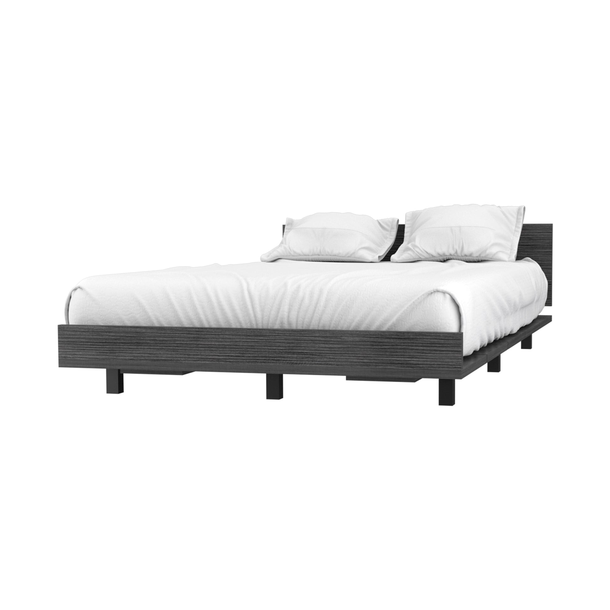 Nimmo Twin Bed Frame Smokey Oak Twin Gray Particle Board