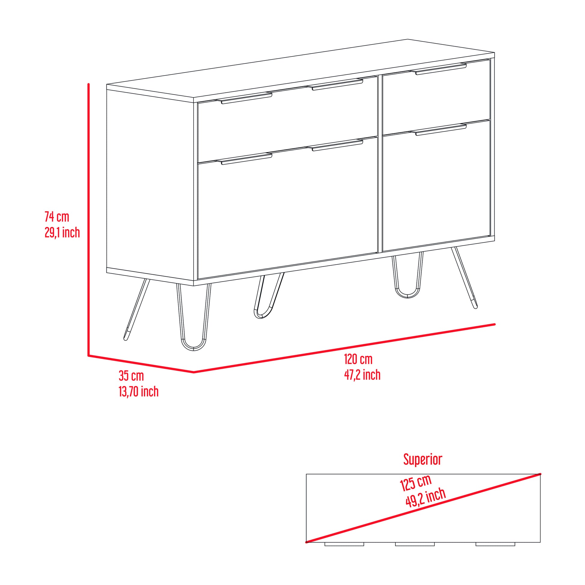 Stowe 4 Drawer Dresser Light Oak Light Oak Particle Board