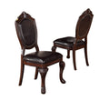 Classic Formal Dining Room Table And 4X Side Chairs Brown 5Pc Set Dining Table Pedestal Base Antique Round Table Faux Leather Upholstered Chair Brown Wood Dining Room Solid Wood Rubberwood Round Dining Table With Chair Wood Wood Brown Solid Back Seats 4