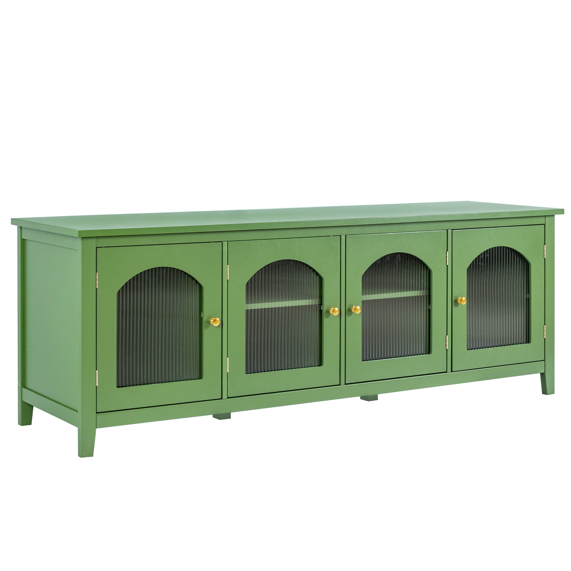 71 Inch Stylish Tv Cabinet,Entertainment Centertv Stand,Tvconsoletable, Media Console,Solidwood Frame,Changhong Glass Door,Metal Handle,Antique Green,For The Children'S Room,Bedroom Living Room Antique Green Primary Living Space 75 Inches 70 79 Inches