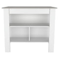 Rockaway 3 Shelf Kitchen Island White And Ibiza Marble White Particle Board