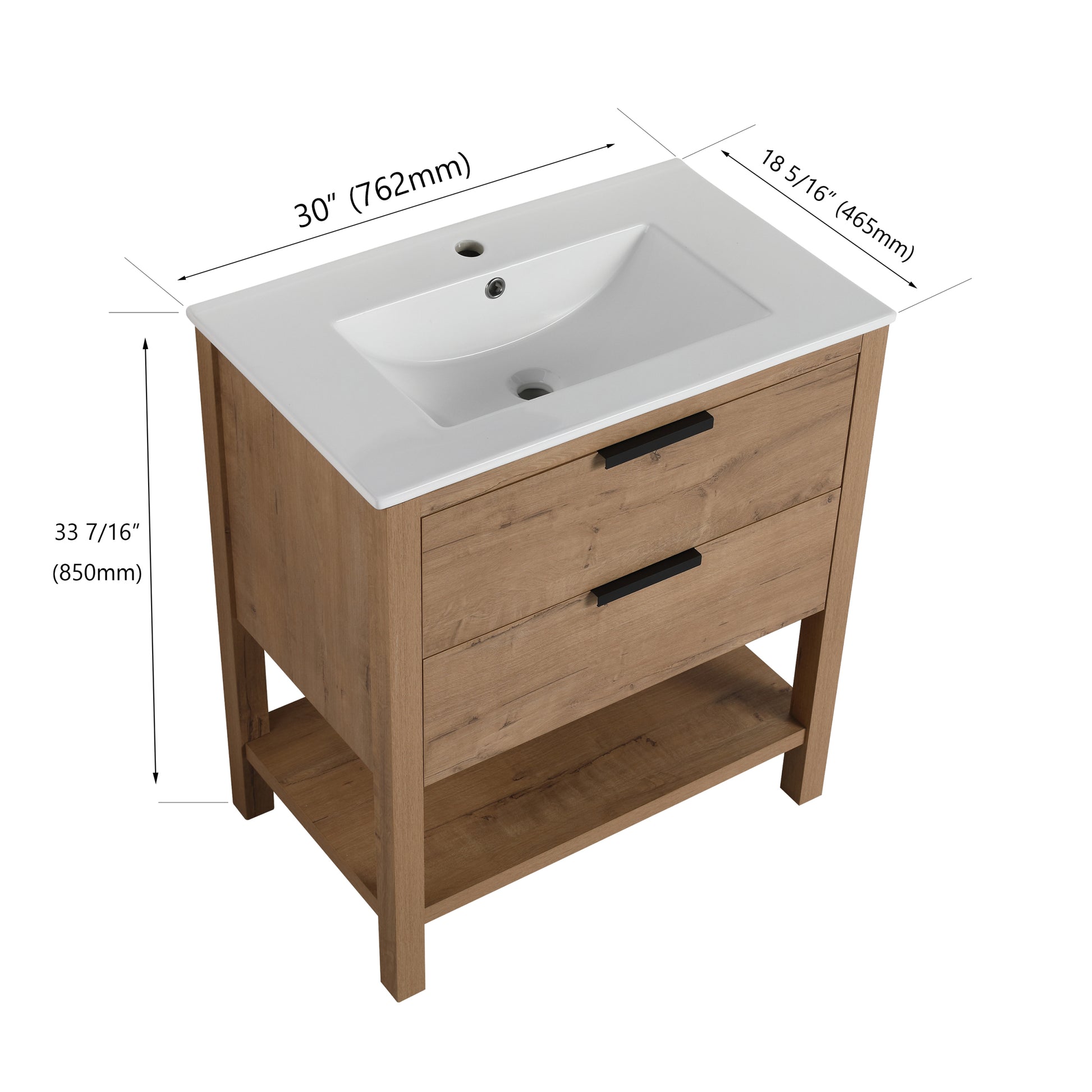 30 Inch Bathroom Vanity Plywood With 2 Drawers Bvb01030Imo Bl9075B 2 Imitative Oak 1 Bathroom Freestanding Modern Plywood