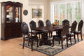 Formal Dining Room Table W Leaf Brown 1Pc Dining Table Only Double Pedestal Base Royal Rectangle Table Brown Espresso Dining Room Luxury,Traditional Rubberwood Rubber Wood