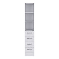 White 3 Drawer 3 Shelf Linen Cabinet Freestanding 3 4 Drawers White White Primary Living Space Drawers Included Particle Board