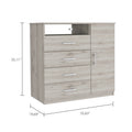 Baylon 4 Drawer 1 Shelf Dresser Light Gray Light Gray Particle Board