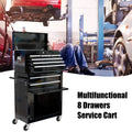 High Capacity Rolling Tool Chest With Wheels And Drawers, 8 Drawer Tool Storage Cabinet Black Black Steel