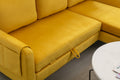 United We Win Sectional Sofa Reversible Sectional Sleeper Sectional Sofa With Storage Chaise Mustard Polyester
