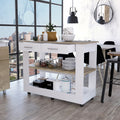 Rockaway 2 Drawer 2 Shelf Kitchen Island White And Light Oak White Particle Board