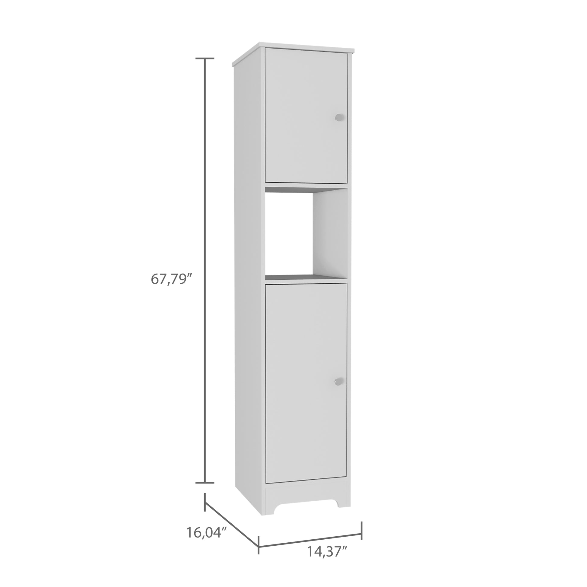 Brighton 1 Shelf Linen Cabinet White White Particle Board