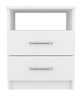 Brookeline 2 Drawer 1 Shelf Rectangle Nightstand White White Particle Board