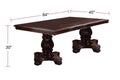 Majestic Royal Dining Room Table W Leaf 2X Arm Chairs And 6X Side Chairs Brown 9Pc Set Rubberwood Dining Table Double Pedestal Base Rectangle Table Brown Wood Dining Room Solid Wood Rubberwood Rectangular Dining Table With Chair Upholstered Chair Wood